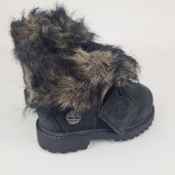 Timberland Roll Top Snorkel Toddler's Boots Black Nubuck - Picture 7 of 9